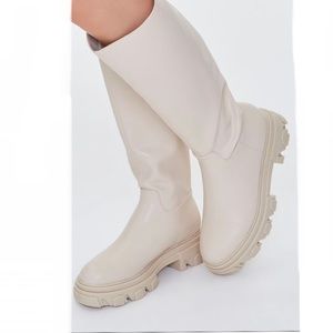 Forever 21 Faux Leather Calf High Boots
